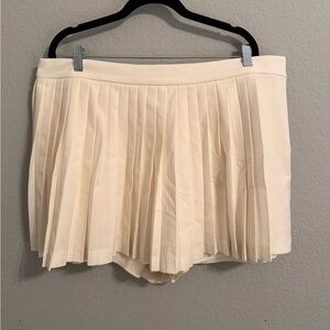Abercrombie & Fitch XL Cream Pleated Skort Mini Skirt